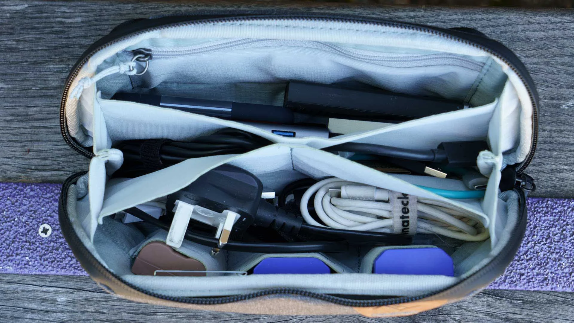 It’s surprising how much stuff you can fit into the Small Tech Pouch.