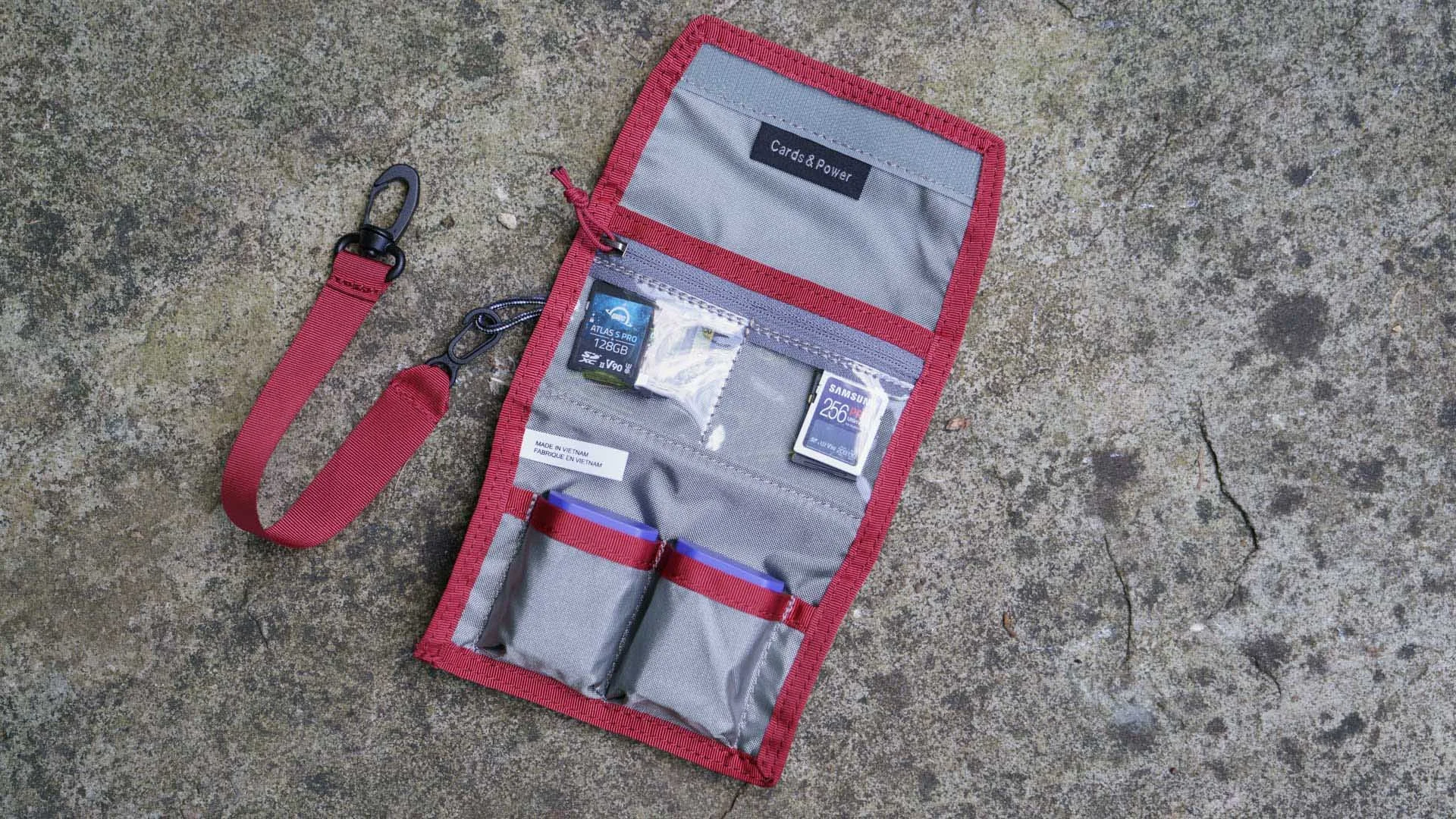  While Think Tank claims that the Cards and Power Wallet can hold up to four SD cards, I found I can squeeze as many as 12 in across the two pockets. 
