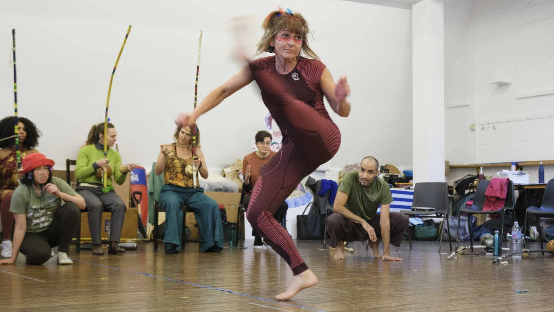  Image credit: Angela Nicholson. The Fujifilm X-M5’s Eye Detection was very useful when shooting these dancers, but it sometimes jumped to the people in the background and I had to return it to the desired target by tapping on the screen. Camera: Fujifilm X-M5, Lens: XC 15-45mm F3.5-5.6 OIS PZ, Exposure: 1/80 sec at F/4.9, ISO 3,200. 