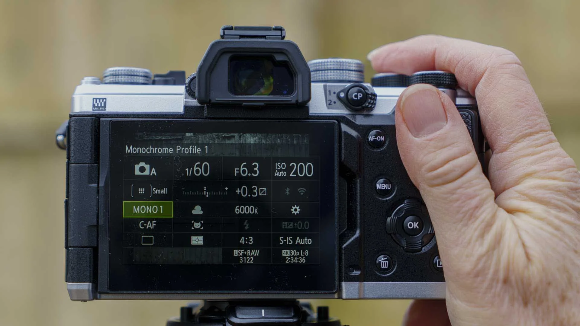  The CP button is with easy reach of your right thumb when you’re holding the camera. It’s easy to press it while rotating the front dial to change the mode. 