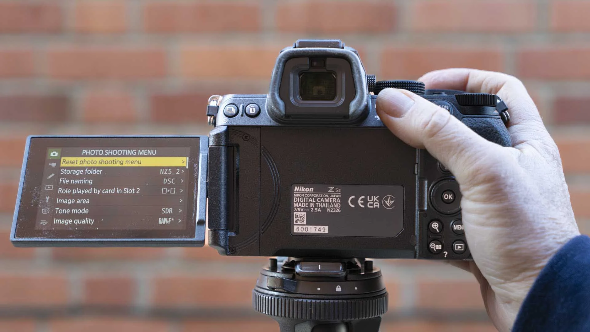 All of the controls on the right side of the rear of the Nikon Z5II are within easy reach of my thumb while I’m holding the camera.