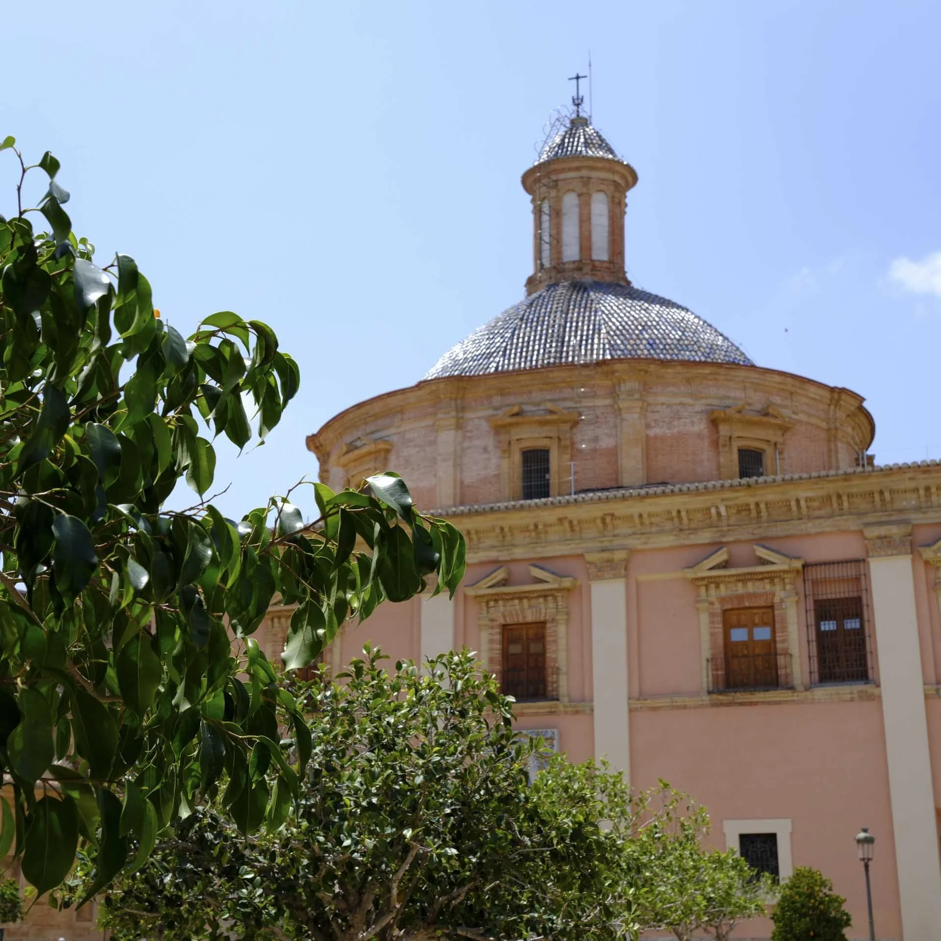  Shooting in the square aspect ratio cut out some the distractions around this building, butting the focus on the its shape and the colour contrast with the tree in the foreground. Image credit: Angela Nicholson. Fujifilm X-E5 with XF 23mm F2.8 R WR shutter speed: 1/250 sec, aperture f/8, ISO 125.  