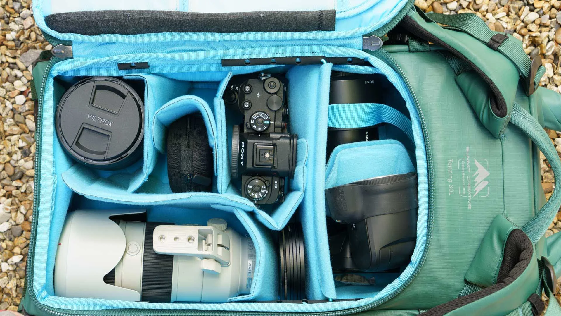  There are plenty of internal dividers that can be moved around to fit your kit. 