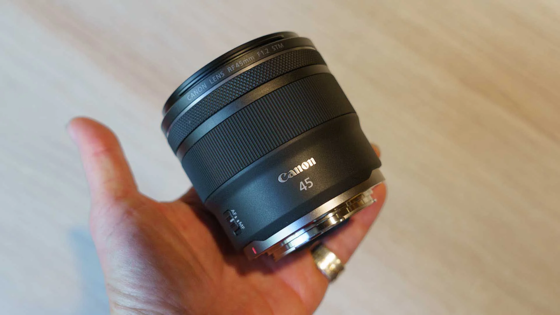  The Canon RF 45mm F/1.2 is remarkably compact for an F/1.2 lens. 
