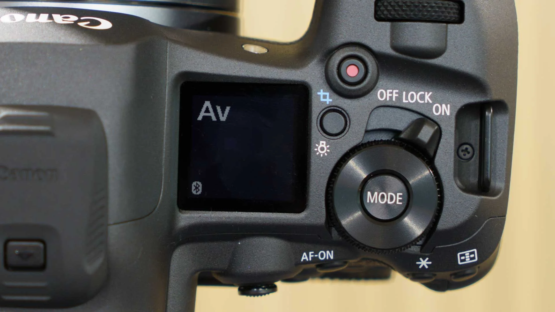 The power switch on Canon R5 II on the right side of the camera’s top-plate, near the mode button. 