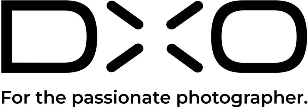 DXO in bold black letters with a stylized X formed by four angled lines; tagline below reads “For the passionate photographer.”