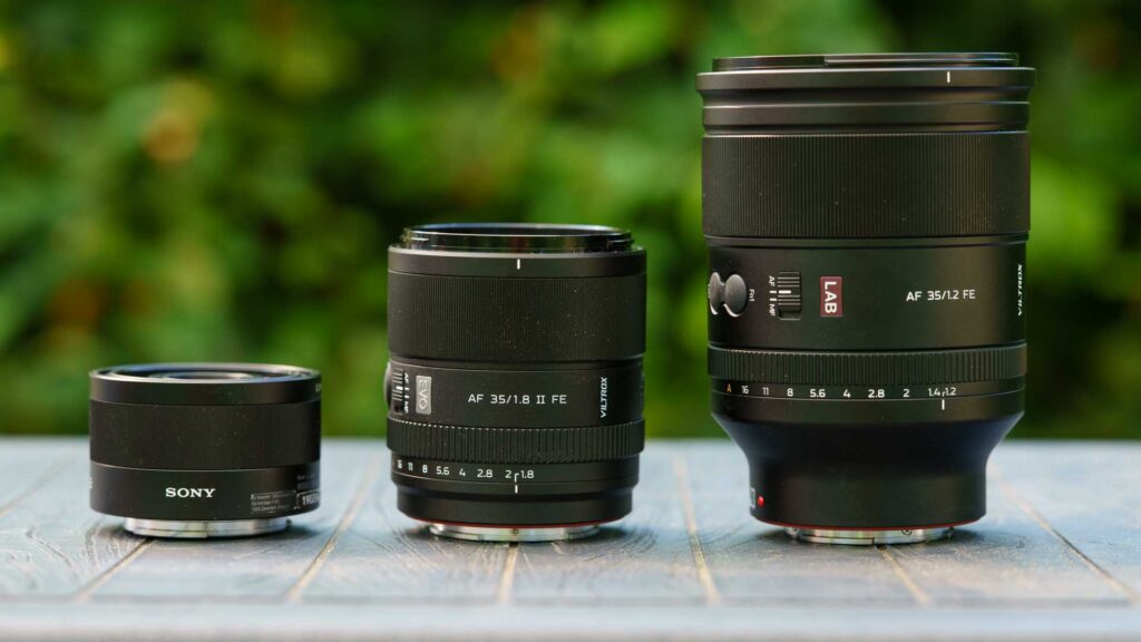 The Sony FE 35mm f2.8 ZA Carl Zeiss Sonnar T, Viltrox AF 35mm F1.8 EVO II FE and Viltrox AF 35mm F1.2 LAB FE